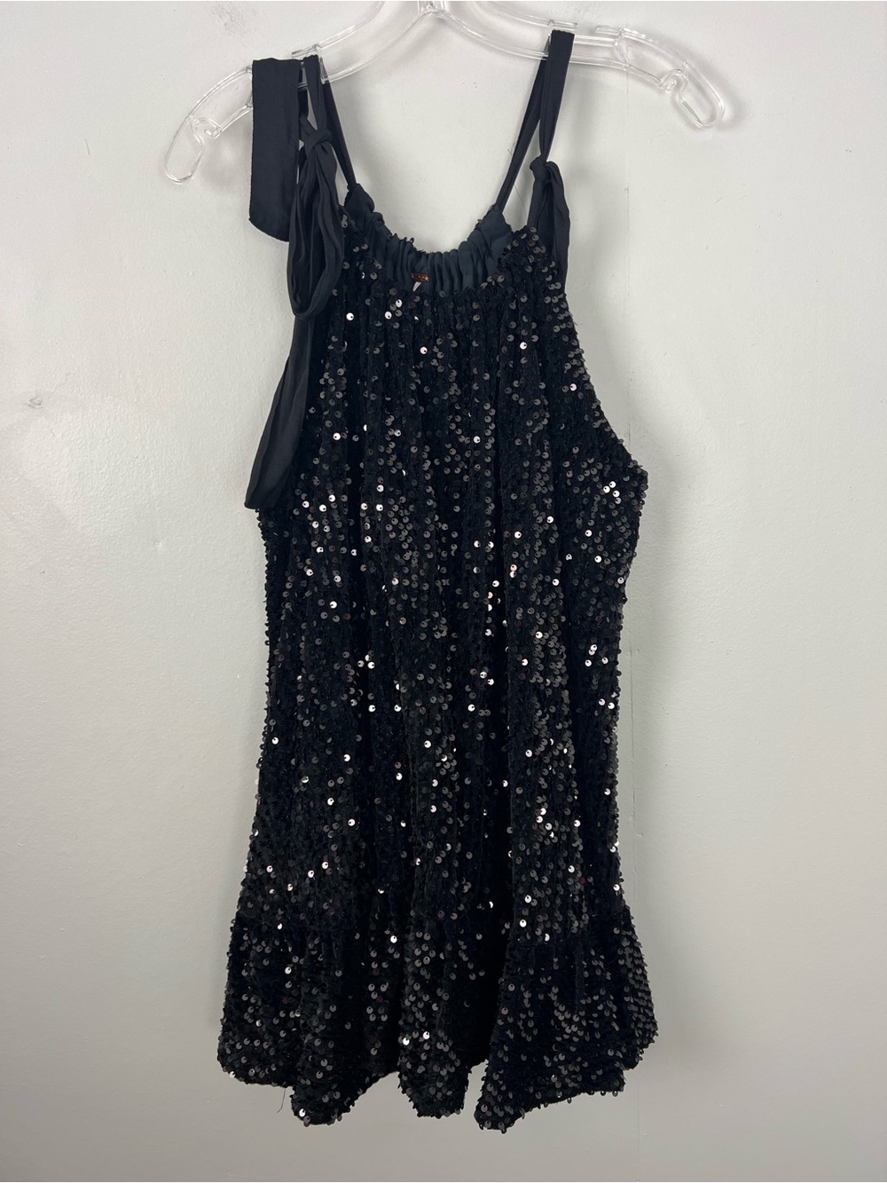 Free People Nova Convertible Black Sequin Mini Dress
